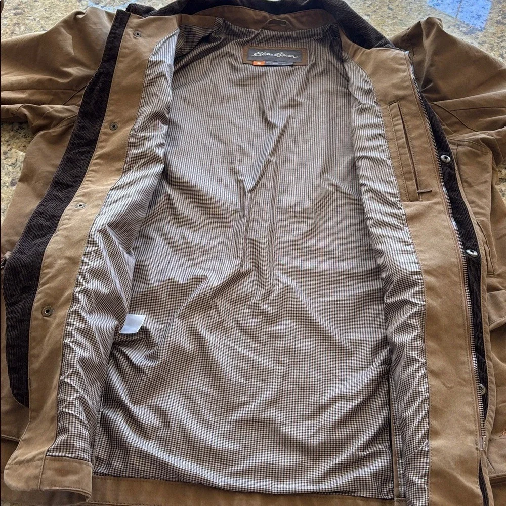 Eddie Bauer Bainbridge Field Barn Jacket Water Resistant Waxed Canvas Coat Large
